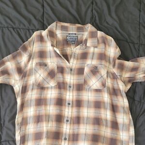 American Rag Brown Plaid Casual Button Down Shirt